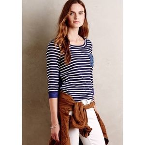 Anthro Little Yellow Button Antibes top